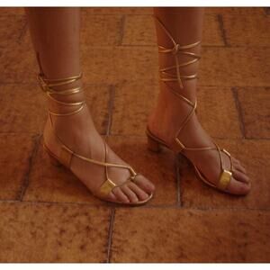Martiniano pavone gladiator sandals heels gold 38 8